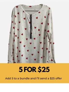 Heart Print Women's Top